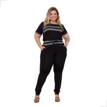 Imagem de Conjunto Blusa E Calça Com Recortes Plus Size  - Rosana Farcait, Mescl