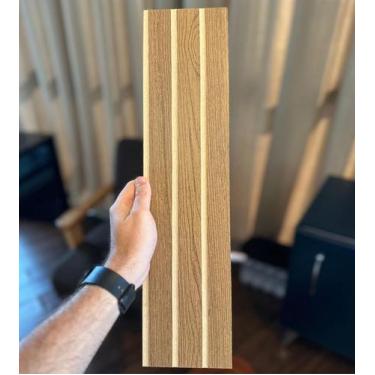 Imagem de 10 Placas Painel Ripado De Madeira em MDF Decorativa Autocolante - PAP