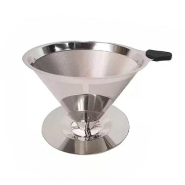 Imagem de Filtro Café Coador Inox Até 6 Pessoas Sem Uso Papel ReutilizáVel Alta Densidade Malha Fina LaváVel(106 Pessoas (Modelo 2))