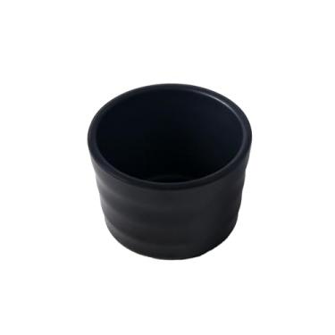 Imagem de TROSIQUANJIA Casa minimalista imitação branca mesa de porcelana anti-queda copo de água listrado horizontal - copo de água listrado horizontal preto tamanho pequeno