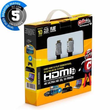 Imagem de Cabos Hdmi 2.0 Flat Desmontável - 10 Mt Kit Com 5 - Cirilo Cabos