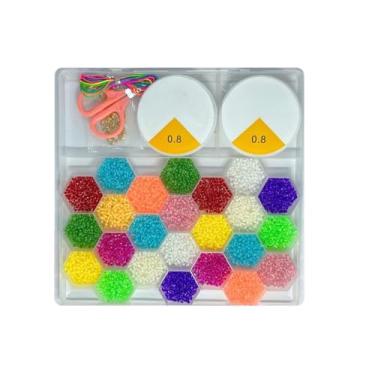 Imagem de Conjunto de Brinquedos de MiçAngas para CriançAs (Adequado para Pulseiras, Colares Coloridos, Incluindo Silicone e Tesouras)(C05-7.903 peças)