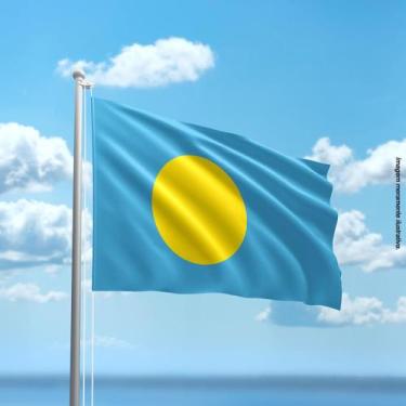 Imagem de Bandeira de Palau 80cmx140cm Tecido Oxford 100% Poliéster - Presente-B