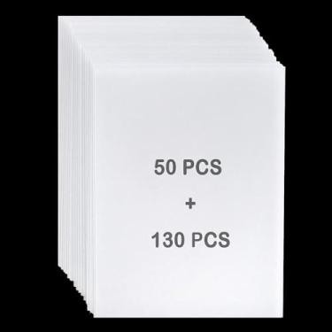 Imagem de Beyoslf Papel de folha de plástico termorretrátil, 180 peças, kit de papel de filme de arte retrátil - 50 peças de folhas de arte de filme de papel lixado em branco com 130 peças, chaveiro, acessórios