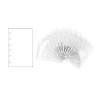 Imagem de NatSumeBasics 12 bolsos para fichário A7, envelopes transparentes para orçamento de dinheiro, inserções de planejador de PVC para 6 anéis a7, protetores de folhas organizam fotos, cartões e notas (A7