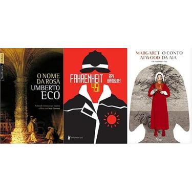Imagem de KIT 3 LIVROS O nome da rosa + Fahrenheit 451 + O conto da aia