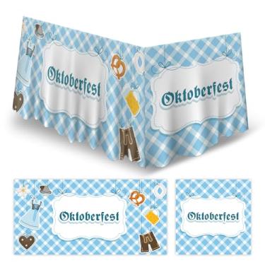 Imagem de Junliang Oktoberfest Saia de mesa de plástico para festa de carnaval para homens e mulheres, festival de cerveja bávaro alemão bávaro ao ar livre, suprimentos de festa, decoração de toalha de mesa