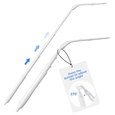 Imagem de 2 alças de substituição compatíveis com refil Swiffer Duster, alça longa estendida com rotação de 270 graus em várias superfícies, alças de espanador com haste telescópica estendida para limpeza