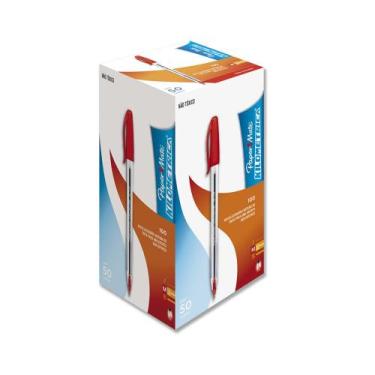 Imagem de Caneta Esferográfica Paper Mate KM 1.0mm Vermelho C/50