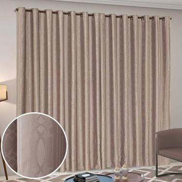 Imagem de Cortina Atena 4m x 2,80 Tecido Jaquard, Elegância Para sua Sala, Quarto, Escritório (Avelã)
