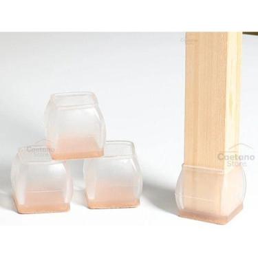 Imagem de Kit 28 Protetor Pés De Cadeira Silicone Quadrado 3 A 4,5cm - Ferora Ho