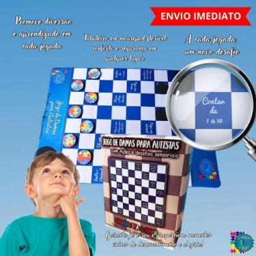 Imagem de Jogo De Damas Cognitivo Autistas Ações E Desafios Sensorias - Coleção 