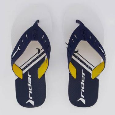 Imagem de Chinelo Rider Street Duo Plus Branco e Azul Marinho, 39