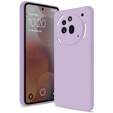 Imagem de Btstring Capa para Nothing Phone 3A Pro, capa de silicone macio com proteção de câmera atualizada, capa fina à prova de choque com forro de microfibra antiarranhões, roxa
