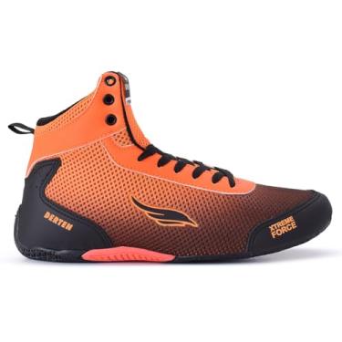Imagem de Bota Masculina Derten Xtreme Force Academia Crossfit Treino Boxe MMA Leve Confortável (Preto/Laranja, BR, Adulto, Numérico, 39)