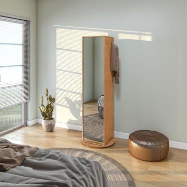 Imagem de Sapateira Esthela em MDF e MDP com Espelho Lopas, Amêndoa Clean