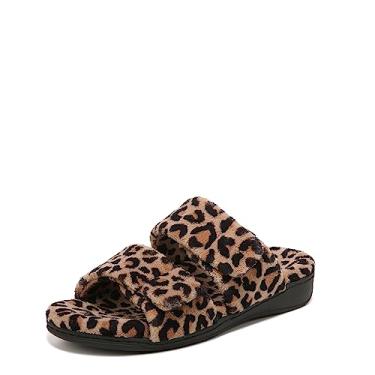 Imagem de Vionic Pantufa feminina Indulge Dessie – Pantufas femininas confortáveis confortáveis e ajustáveis com suporte de arco ortopédico oculto e tecnologia VIO-Motion, largura média, tamanhos 34 a 44, Leopardo, 7