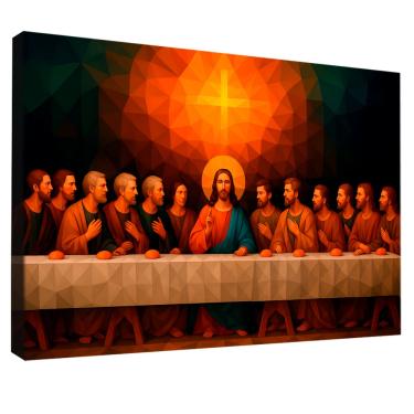 Imagem de Quadro Decorativo Santa Ceia Geométrica