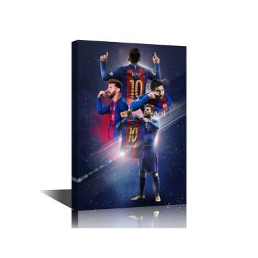 Imagem de Arte de parede em tela TISHIRON Soccer Star Lionel Messi 40x60cm