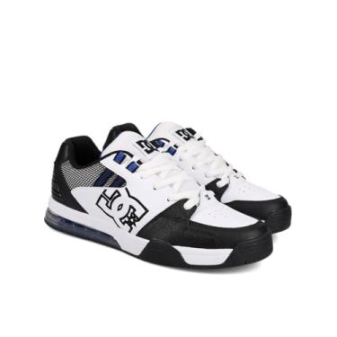 Imagem de DC Tênis de skate masculino versátil, branco/preto/azul, 41