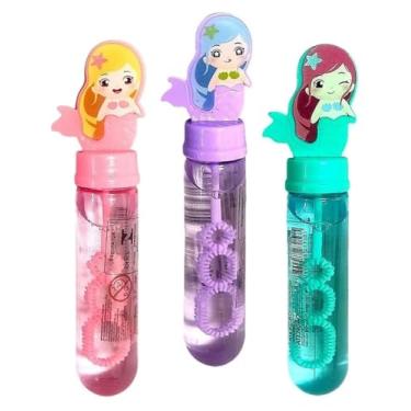 Imagem de Kit 24 bolhas de sabão lembrancinha festa sereia mar