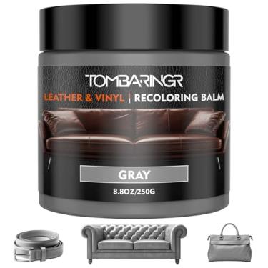 Imagem de TOMBARINGR Kit de reparo de couro bálsamo de recoloração de couro para móveis, corante de couro para móveis, assentos de carro, reparo de sapatos, tinta de couro para couro arranhado e desbotado
