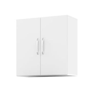 Imagem de Armário Multiuso Aéreo 2 Portas Parede Suspenso Cozinha Quarto Branco