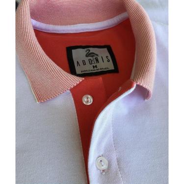 Imagem de Camisa Gola Polo Branca Coral-Masculino