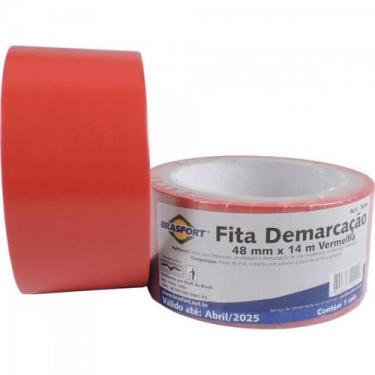 Imagem de Fita Demarcação de Solo 48mm X 14m Vermelha Brasfort