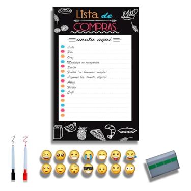 Imagem de Lista de Compras - Lista de Compra Mercado - Quadro de Anotações (PRETO, 50x80)