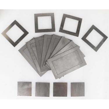 Imagem de Kit de prática de soldagem, placas de aço de 24 peças, retângulo de 12,7 x 7,6 cm, cupons quadrados de soldagem de 7,6 x 7,6 cm para treinamento MIG