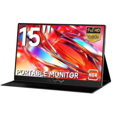 Imagem de AYY Portable Monitor for Laptop 15 Inch, FHD 1080P USB-C HDMI Travel Monitor External for Computer, Second Display HDR IPS Gaming Monitor Extender for PC MAC Phone PS4/5 Xbox Switch,
