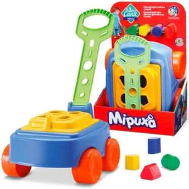 Imagem de Carrinho Infantil de Puxar Educativo Mipuxa Azul - Cardoso