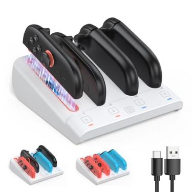 Imagem de Kinwin Base de carregamento para Nintendo Switch 2/1/OLED para Joy-con, estação de carregamento magnético para Joycon 2, acessório de suporte para Switch 2/1/OLED
