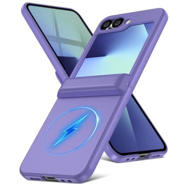 Imagem de YSLBWLE Capa para Samsung Galaxy Z Flip 6 / Z Flip7 fe/Z Flip 5 com proteção de dobradiça e carregamento magnético e fina, capa de telefone de proteção militar de corpo inteiro para ZFlip 6 / ZFlip 5