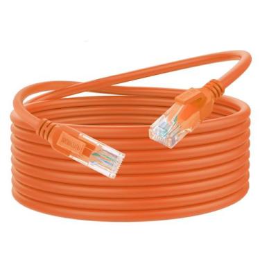 Imagem de Cabo Ethernet Dutevolns Liquid Silicone Cat 6 15 pés laranja