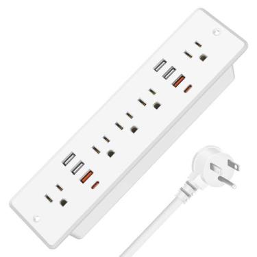 Imagem de Faixa de alimentação HHSOET 13 em 1 embutida com plugues USB 6 AC bran