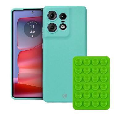 Imagem de Capa Silicone p/ Moto Edge 50 Pro +  Ventosa Verde - Gshield