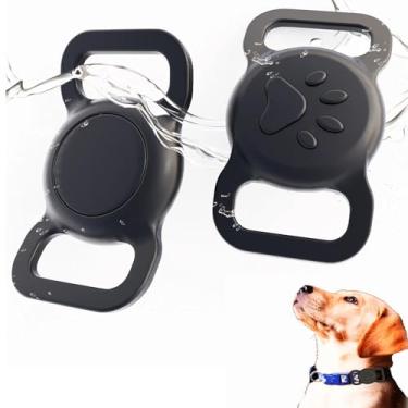 Imagem de Suporte de Airtag para coleira de gato 2025, [pacote com 2] capa de silicone para corpo inteiro, impermeável, design macio, adequado para todas as coleiras, preto