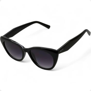 Imagem de ÓCULOS DE SOL SOLON GLASSES PRETO GATINHO CAT EYE COM PROTEÇÃO UV400 + CASE RIGIDA + FLANELA + LIMPA LENTES