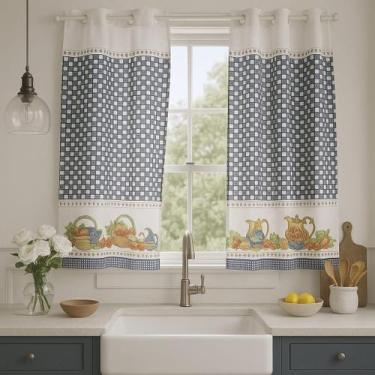 Imagem de Cortina Para Cozinha 2,40 X 1,40m Estilo Clássico E Charmoso - Lolijú 