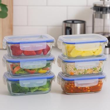 Imagem de Kits Potes Vidro Hermético Retangular Canelado (6)