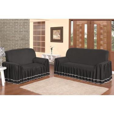 Imagem de Capa De Sofa 2 E 3 Lugares Super Luxo Dália de Tecido Microfibra - Rav