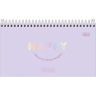 Imagem de Tilibra - Agenda Espiral Semanal 16,7 x 8,9 cm Happy 2026 - Lilás