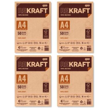 Imagem de Papel Kraft Especial A4 120g Kit com 200 folhas para impressão Jandaia