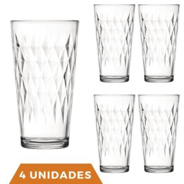 Imagem de 4 Copos Vitrage 350ml Agua Vidro Transparente Suco Nadir - NADIR FIGUE