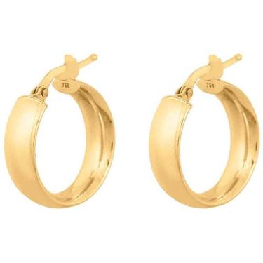 Imagem de Brinco De Argola Lisa 6mm Em Ouro 18k 750 - DR Joias