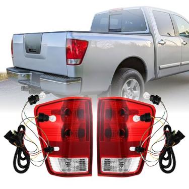 Imagem de Lanterna traseira USR 04-15 A60 26555-7S216 / 26554-7S216 – Conjunto de lâmpadas traseiras traseiras (esquerda + direita) compatível com caminhonetes Nissan Titan 2004-2015 todos os modelos XE/SE e LE