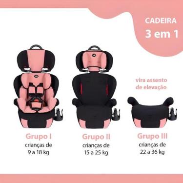 Imagem de Cadeira Infantil Para Carro Booster Versati Até 36kg Rose 3 em 1 - Tut