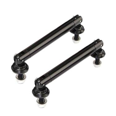 Imagem de EOHMAK Divisor de lábio de para-choque dianteiro para carro, 2 peças, barras de suporte de haste de proteção, ajustáveis, compatíveis com a maioria dos veículos (preto, 75 mm/2,95")